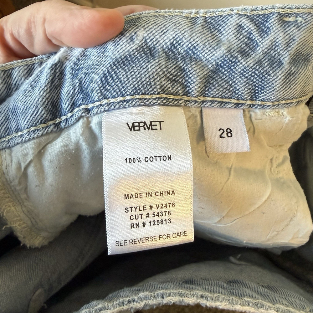 Vervet Distressed Relaxed Straight Leg Jeans Light Wash Women’s 28 - Picture 6 of 6